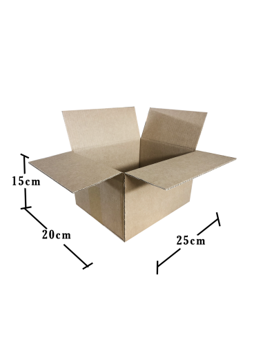 Caja de solapas 25x20x15cm marrón...