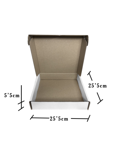 Caja automontable 25,5x25,5x5,5cm blanca