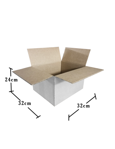 Caja de solapas 32x32x24cm blanca...