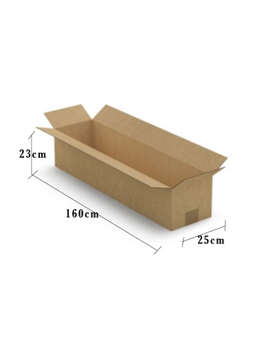 Caja de solapas 160x25x23cm marrón...