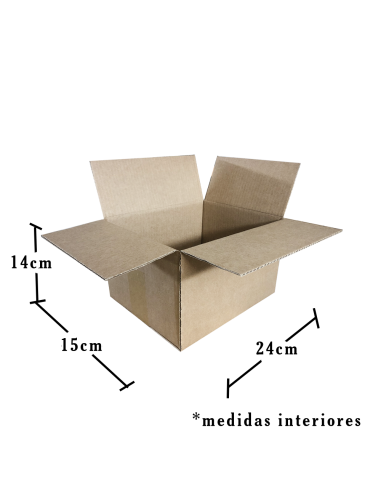 Caja de solapas 24x15x14cm marrón... Caja de solapas 24x15x14cm marrón...